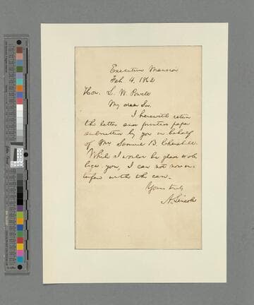 Abraham Lincoln, Washington, D.C., letter to Lazarus W. Powell