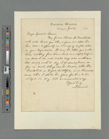 Abraham Lincoln, Washington, D.C., letter to Henry W. Slocum