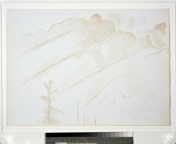 Mountain Landscape with Clouds and Trees