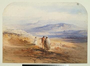 Biblical Scene; Ruth and Boas in the Wheatfield (?)