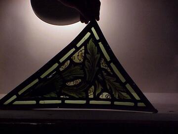 Right Triangle of Rose Window Panel from the David Healey Memorial Window from the Unitarian Chapel, Heywood, Lancashire