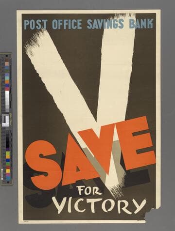 Post office savings bank. Save for victory