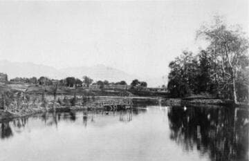 Reservoir on the San Marino ranch, circa 1908