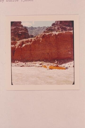 Al Morton and Roy Sessions in Morton's boat. Desolation Canyon