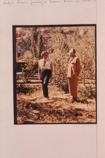 Dudy Thomas and Harry Aleson.  Sedona.  Dudy's River journeys have been in Glen Canyon