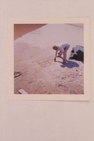 Harry Aleson, Hite.  "Harry was drawing a design of the way he tied five boats together when he had more people on the run"  (letter of Maxine Thacker, 1960, Nov. 25)