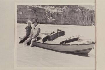 Rod Sanderson and Danny Daniels in the "Twin." Paria Riffle. Just prior to the start down the Marble and Grand Canyons