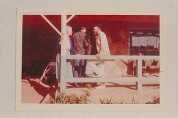 Margaret talks it over with Jim Jordan; Cliff Dweller's Lodge