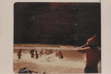 Georgie White's party water-fighting in Glen Canyon