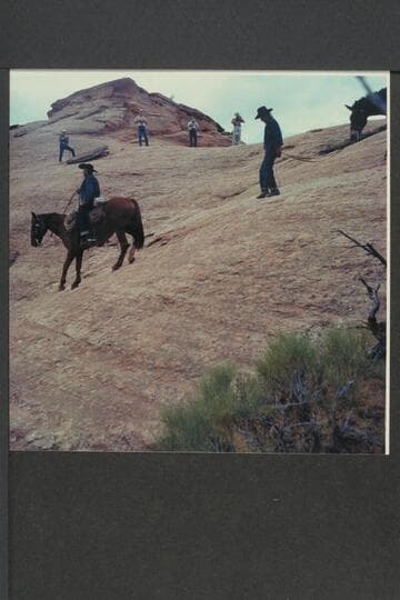 Dan and Toby down the slick rock between Bald Rock Creek and Nasja Creek