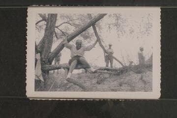 Lodell Matthews cheers on the crew in preparing for Grand Canyon cruise.  Lees Ferry