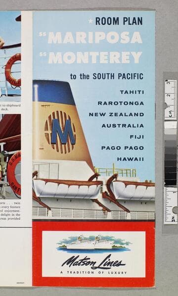 Room plan : SS Mariposa SS Monterey to the Pacific