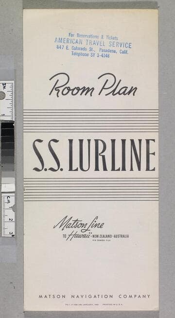 Room plan : S. S. Lurline