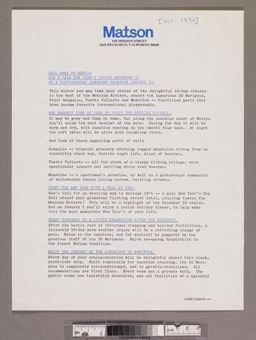 Sail away to Mexico for a gala New Year's cruise December 30 or a post-holiday sunshine vacation January 10