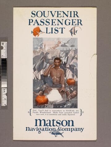 List of cabin passengers : S. S. "Matsonia"