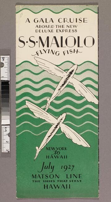 A gala cruise aboard the new deluxe express S. S. Malolo