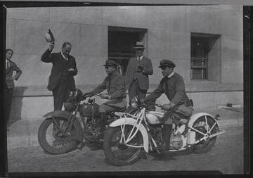 Motorcycle race on Economy gas. 1930