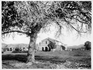 Mission San Antonio de Padua, south front from trees