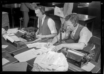 News desks, Los Angeles Times, Los Angeles. 1941