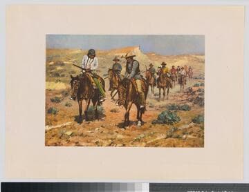 [Tracking party in the desert]