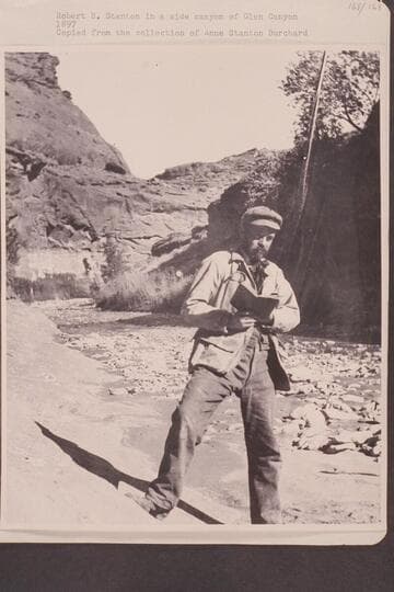 Robert B. Stanton in a side canyon of Glen Canyon