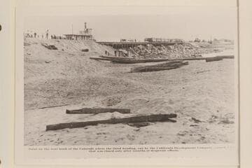 Repair to bank of lower Colorado River. The steamer "Searchlight" is shown