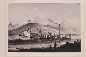 The "Explorer" and "Chimney Peak" from a sketch by H. B. Mollhausen