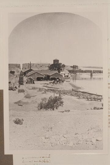 Shops of the Colorado Steam Navigation Company at Yuma. The steamer "GILA" at the bank