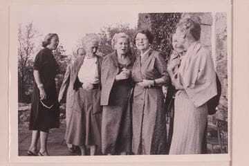 The ladies at King's Gap: Evie Mull, Mary Abbott, Nancy Doerr, Anne S. Burchard, Mrs. W. C. Darrah and Margaret Marston