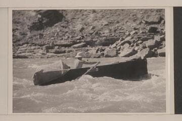 Punt 12 feet long and about a 3 1/2 foot beam used by Jack Frost and F. A. Thurman for the run from Mexican Hat to Lees Ferry in 1945, July