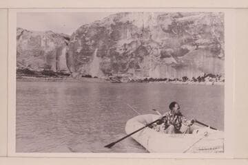 Burton G. Odell. Glen Canyon traverse. Odell lost a boat in Cataract Canyon in 1957. Photo taken with timer