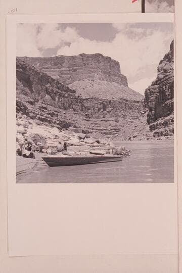 Replacing shields on the "BOOTOO" and the "CACTUS" above Mile 21 Rapid. The waves of North Canyon Rapid had torn them off due to the heavy loading forward