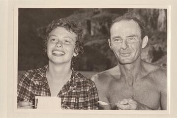Nancy Streator and Norm Nevills at end of run of 1948