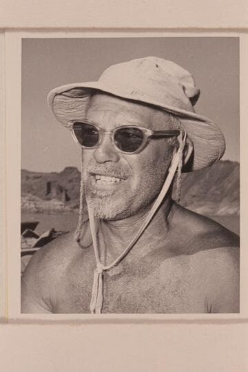 Ed Lawrence, Sierra Madre, California. At end of Grand Canyon traverse with Georgie White. Temple Bar. Lake Mead