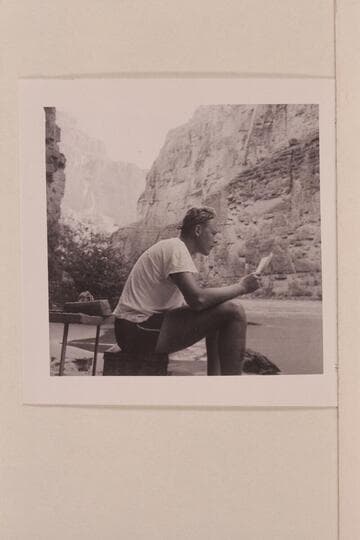 Bob Malott studied the menu.  Camp on right bank below Supai