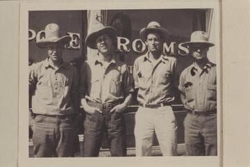 Fred Felton; John Marshall; Gordon Adger; Bob Bartl. Eddy crew, Greenriver, Utah