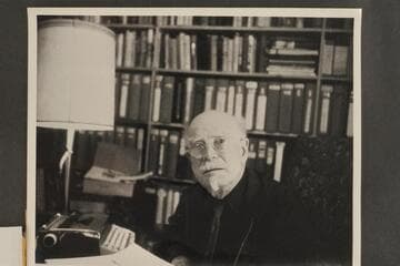 Dock Marston at his desk; Bohemian Club