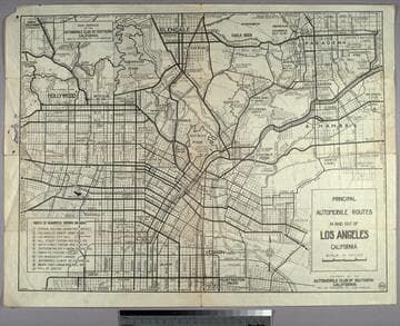 Principal automobile routes in and out of Los Angeles California