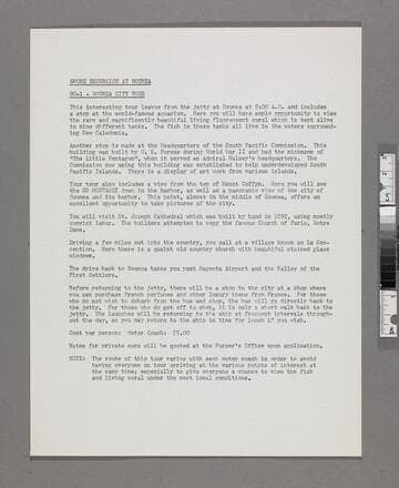 Shore excursion at Noumea