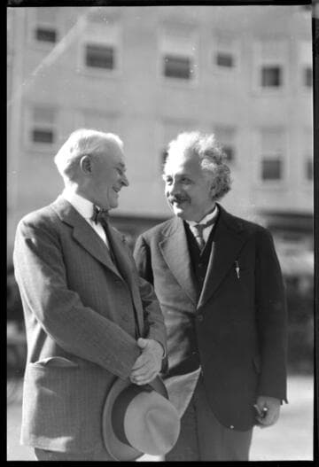 Albert Einstein with Robert Millikan, 1931