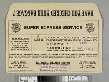 S.S. Yale ticket envelope