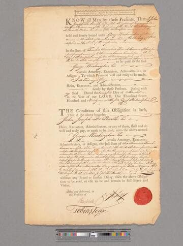Bond from John Joseph DeBarth, Philadelphia, to George Washington