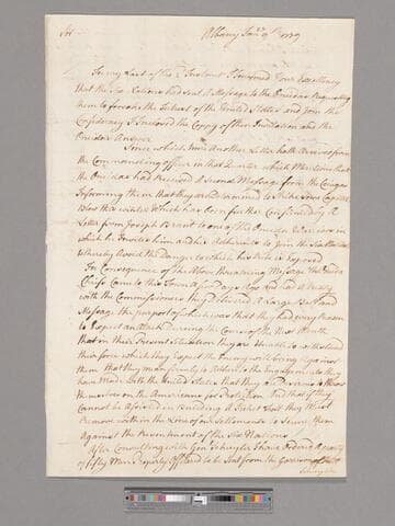 Letter from James Clinton, Albany, to George Washington