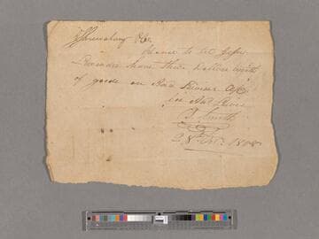 Requisition for supplies by Andrew Lewis and B. Smith via Warren via Jesse Lavinder?