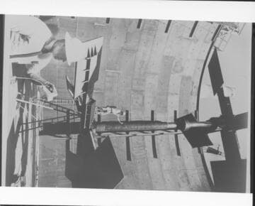 Construction of two large tank structures at Mohave Generating Station with large propellers around and central shaft in the center