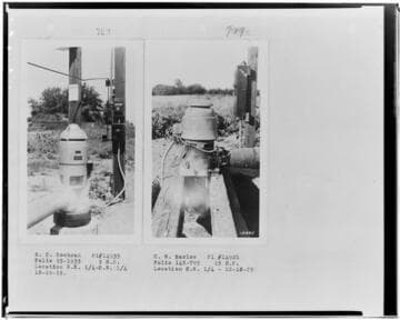 P4 - Pumping Plants - page 23 of Laws Book. two copy prints of Pumping Plant customers