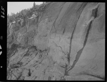 Big Creek - Mammoth Pool - General view of rock structure on east abutment of cutoff trench