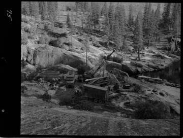 Big Creek - Mammoth Pool - Construction of San Joaquin Pony Truss Bridge