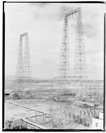 Long Beach Steam Station, Plant #3 - Take-off towers as seen from roof of Plant #2