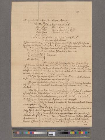 Excerpt from the minutes of the Indian council at Philadelphia…between Governor Patrick Gordon and the Chiefs of the Delaware and Shawnee, regarding Susquehannah River lands
